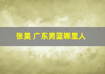 张昊 广东男篮哪里人